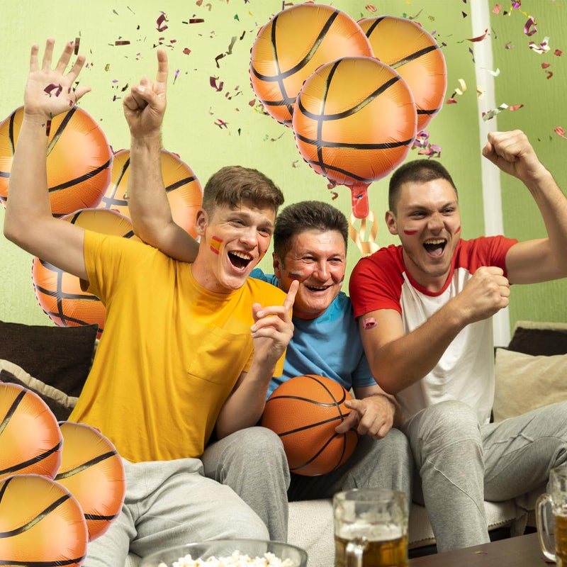 BIEUFBJI 20 Pack Mylar Basketball Balloons - 18 Inch Aluminum Foil Balloons for Sport & Birthday Party Decoration - Image 3